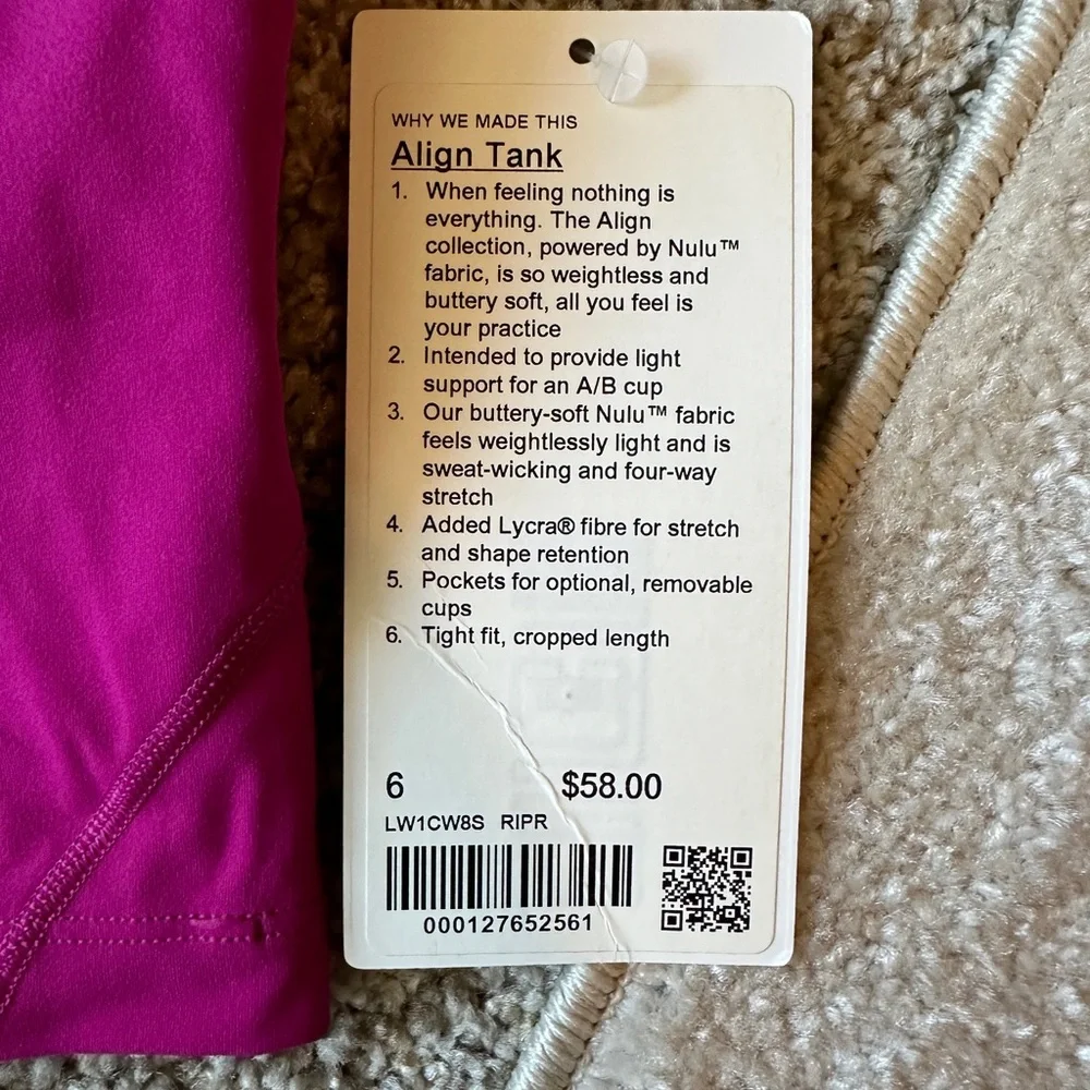 Lululemon Align Tank Ripened Raspberry - Picture 5 of 5
